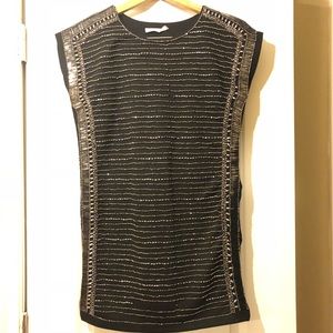 Mango “press sample” beaded shift dress size Small